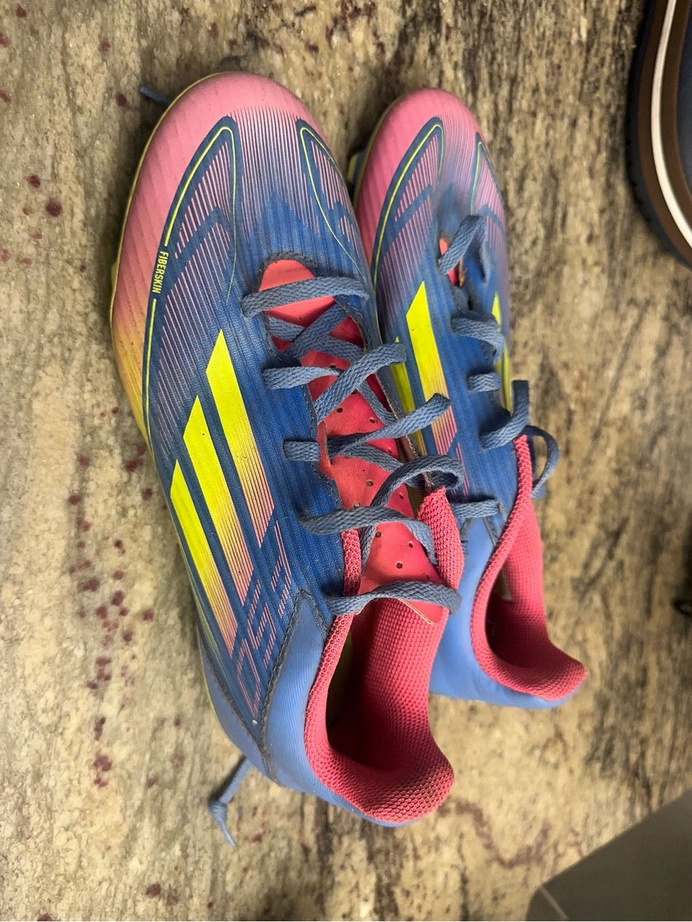 adidas Youth Soccer Shoes in Blue, Pink & Yellow